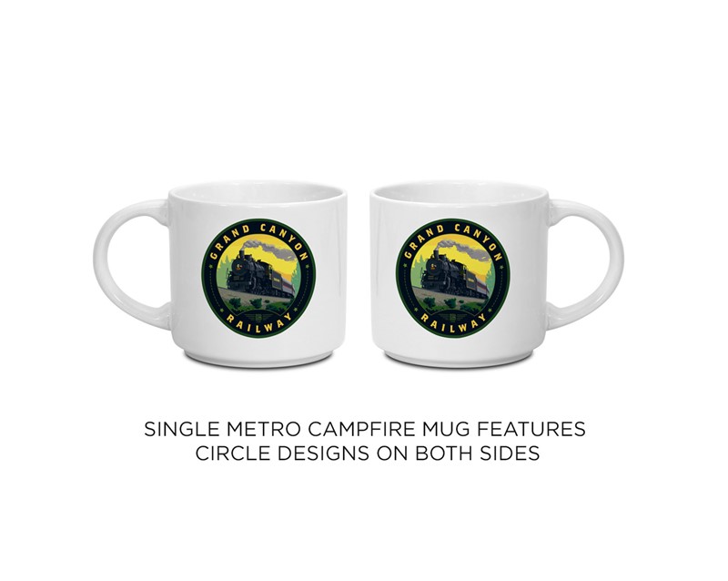 Grand Canyon Railway Steam Engine Circle Metro Mug | Tourist Courts