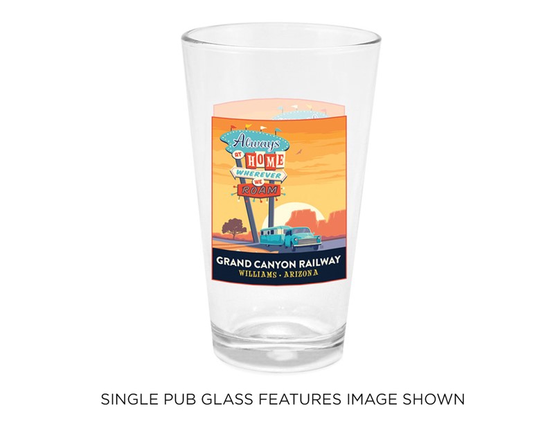 GC Railway Always at Home Pub Glass | Made in the USA