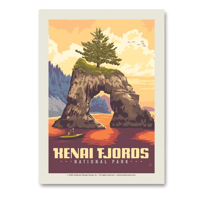 Kenai Fjords NP Kayaker Vert Sticker | Vertical Sticker