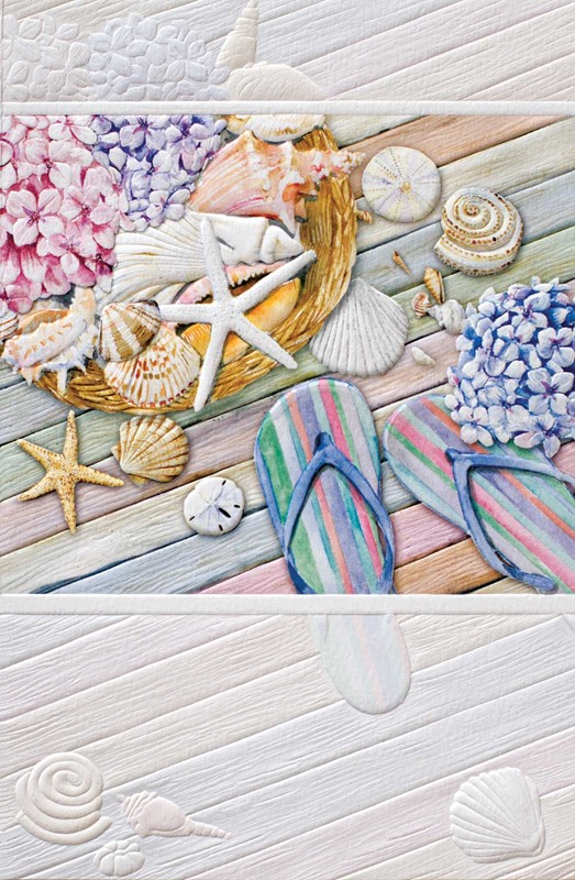 Hydrangea & Flip Flops (BK) | Blank Greeting Cards