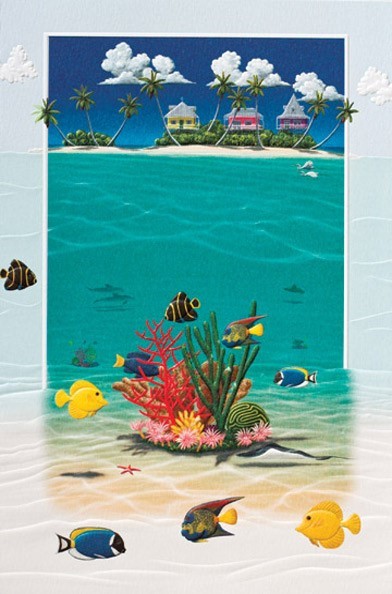 Paradise Above & Below | Tropical scenery greeting cards