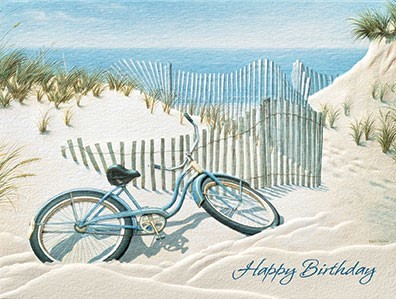 Beach Bike | Beach themed birthday note cards