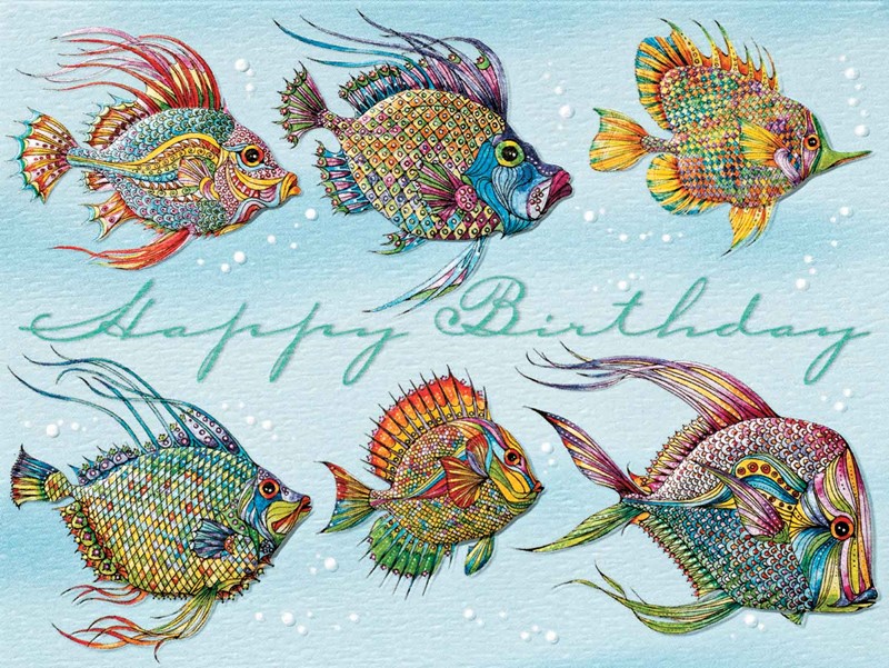 Friendly Fish | Tropical fish birthday greeting cards