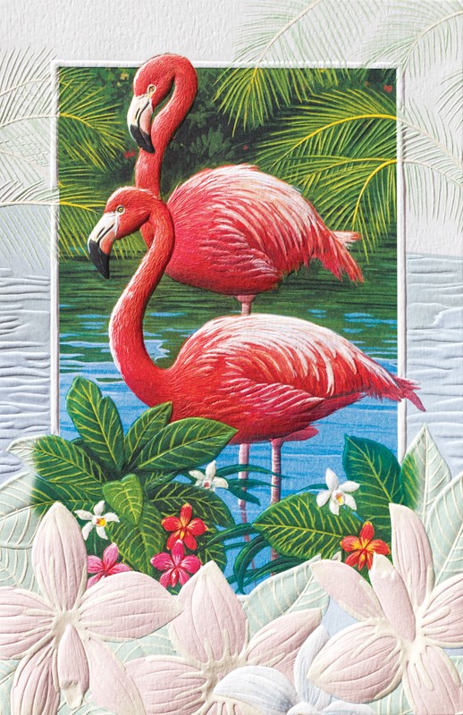 Fanciful Flamingos | Coastal birthday cards