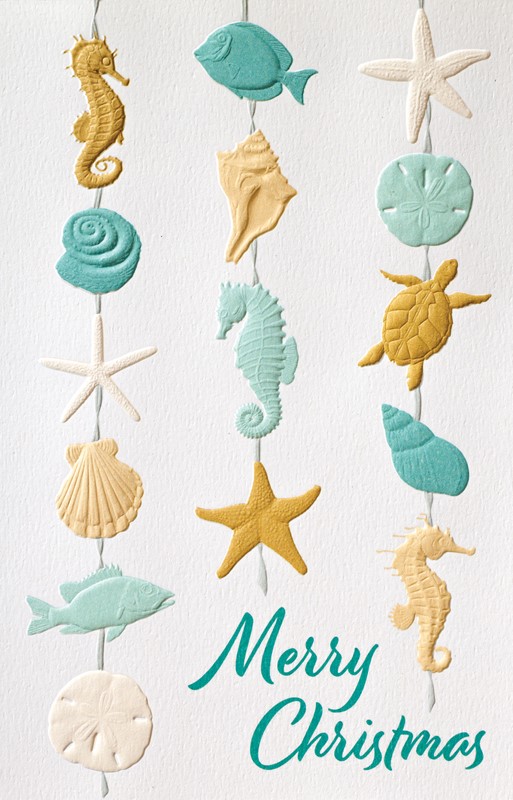 Coastal Garland | Coastal themed Christmas cards