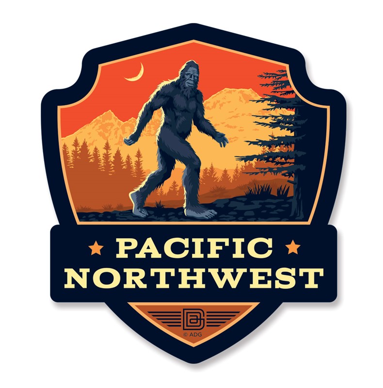 PNW Bigfoot | American-Made Wood Emblem Magnet