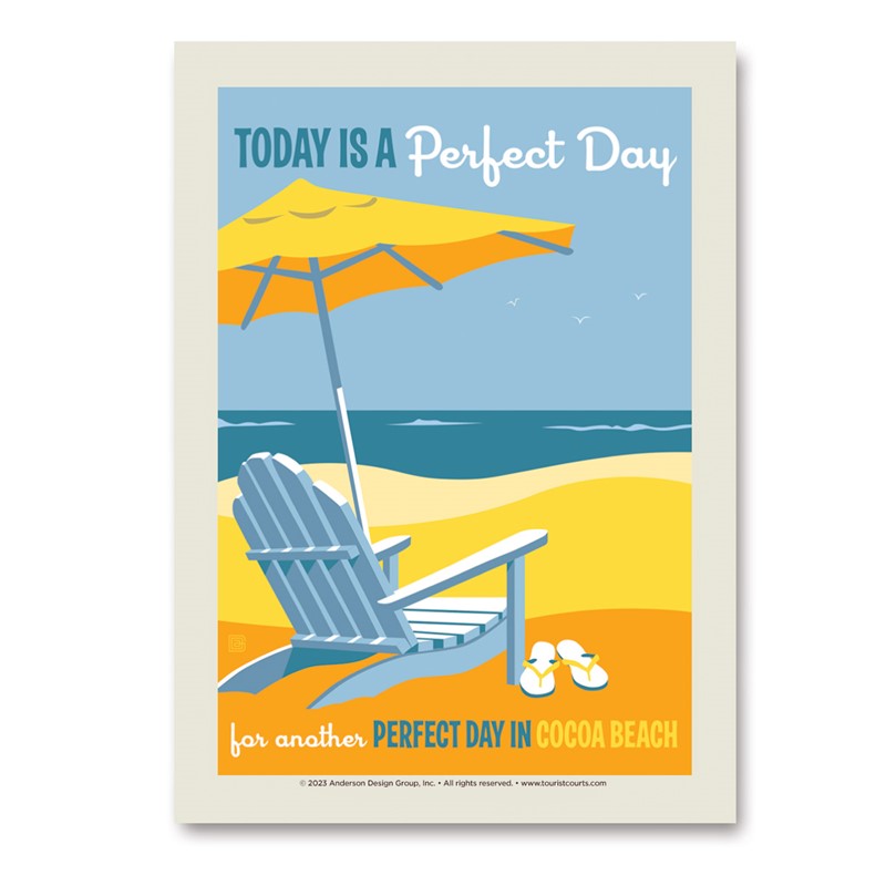 Cocoa Beach Adirondack On Beach Vert Sticker | Made in the USA