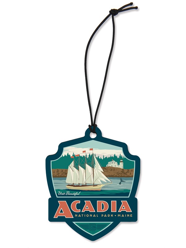 Acadia NP Bass Harbor Head Emblem Wood Ornament | American Made