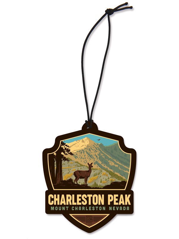 Charleston Peak Emblem Wood Ornament | American Made