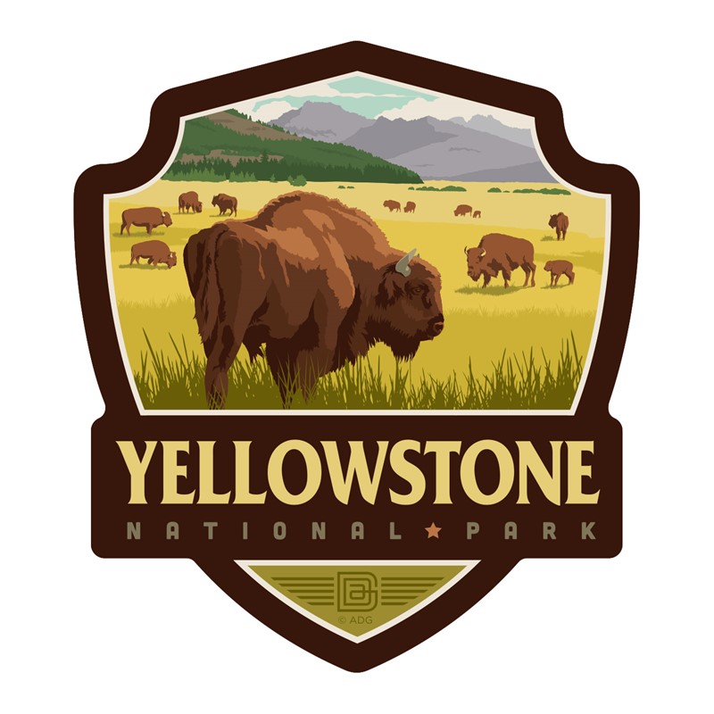 Yellowstone NP Bison Herd Emblem Magnet | Made in the USA