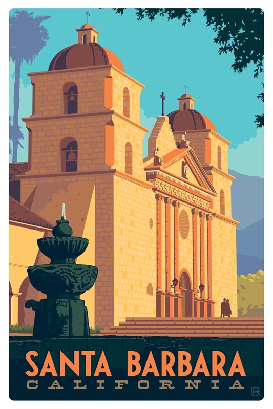Santa Barbara CA Magnetic Postcard | Made in USA