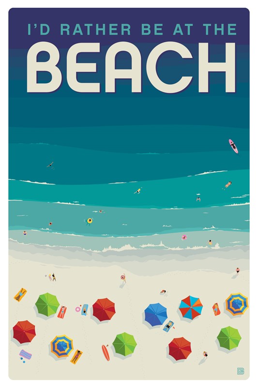 I'd Rather Be at the Beach Magnetic Postcard | Made in the USA