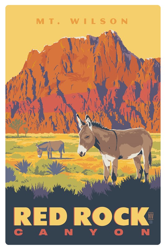 Red Rock Canyon Mt Wilson Magnetic Postcard | Made in USA