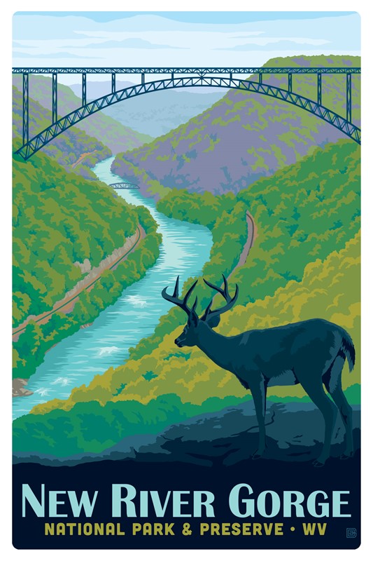 New River Gorge NP & Preserve WV Magnetic Postcard | Made in the USA