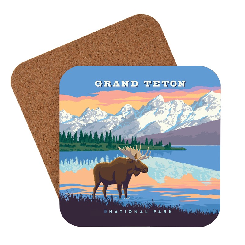 Grand Teton NP Bull Moose Coaster | Made in USA