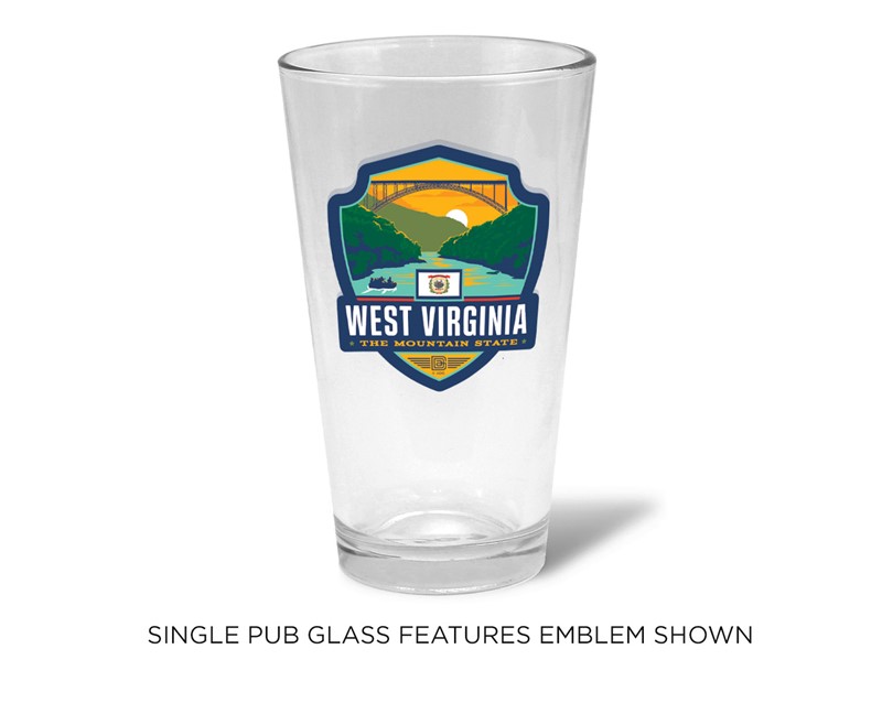 WV State Pride l Emblem Pub Glass