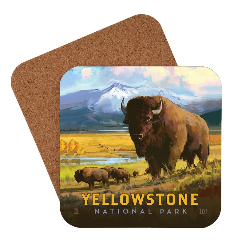 Yellowstone NP American Bison Coaster | USA Made