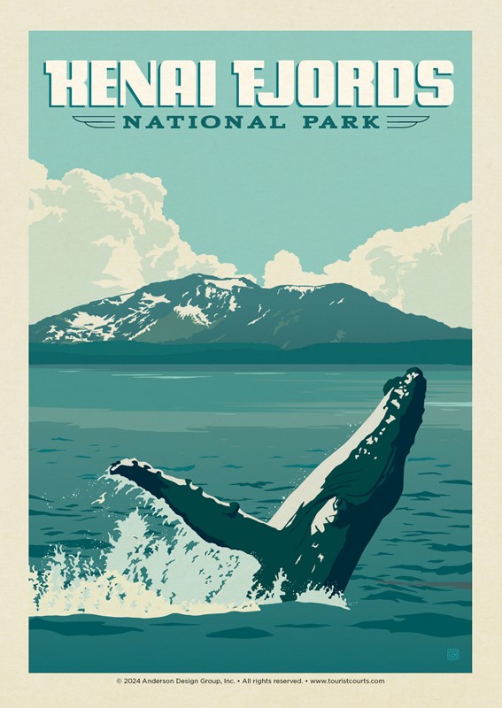 Kenai Fjords National Park Whale Postcard | USA Made