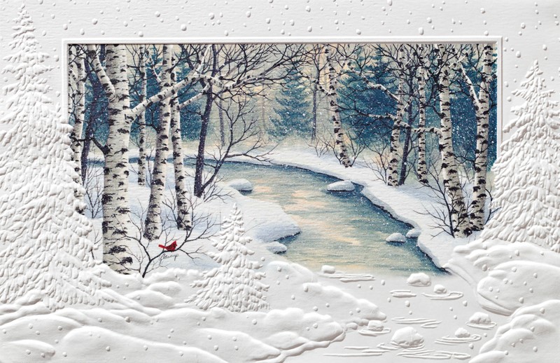 Backwoods Birches | Scenic boxed Christmas cards