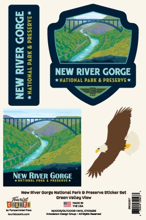 New River Gorge National Park & Preserve Landscape Sticker Set | Made in America