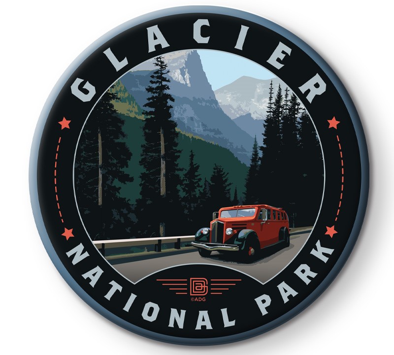 Glacier NP Going to the Sun Road Circle Magnet  | American Made