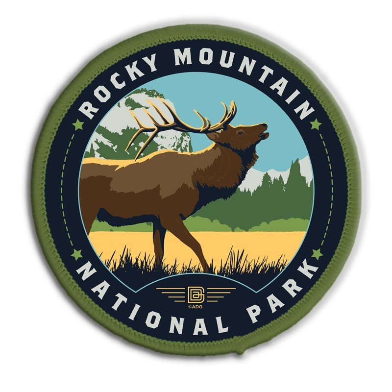 Rocky Mountain NP Elk Circle Patch | Woven Patch