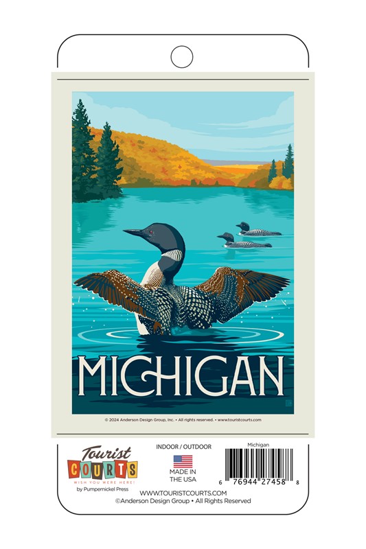 Michigan Vertical Sticker  | American Made