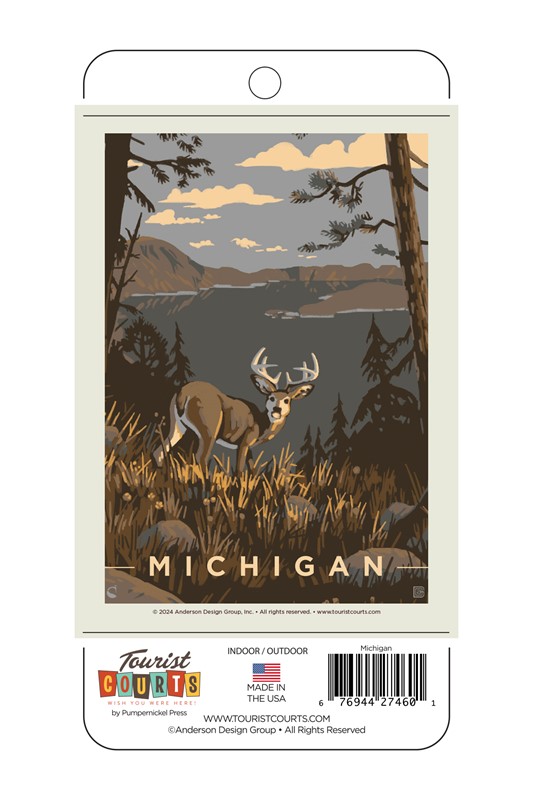 Michigan Vertical Sticker  | American Made