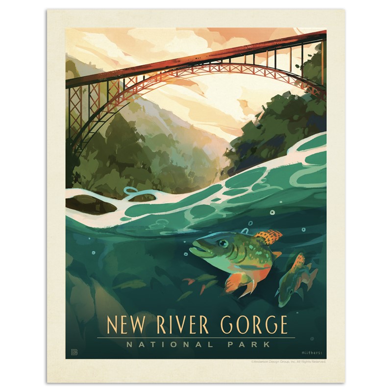 New River Gorge NP & Preserve Fish-Eye View 8x10 Print | American Made