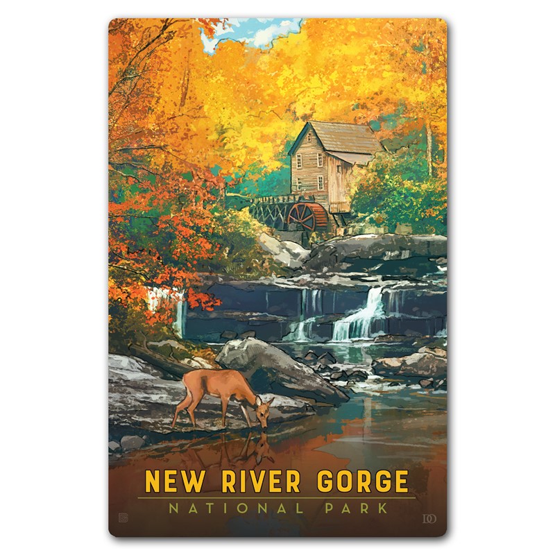New River Gorge NP & Preserve L Fall Colors Magnetic Postcard  |  American Made