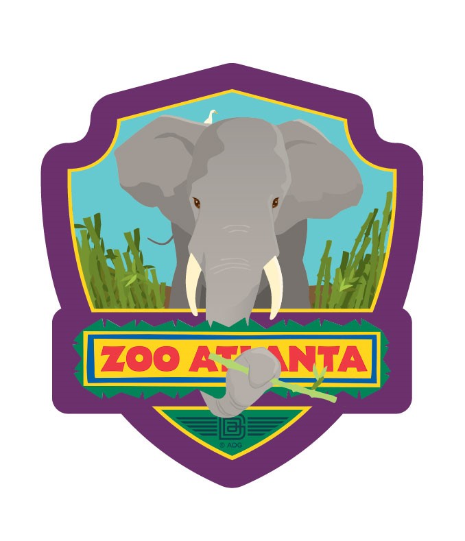 Atlanta Zoo Elephant Emblem Sticker | Emblem Sticker