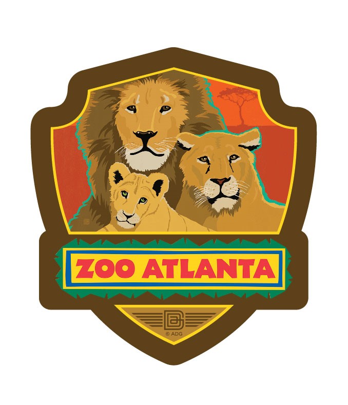 Atlanta Zoo Lion Emblem Sticker | Emblem Sticker