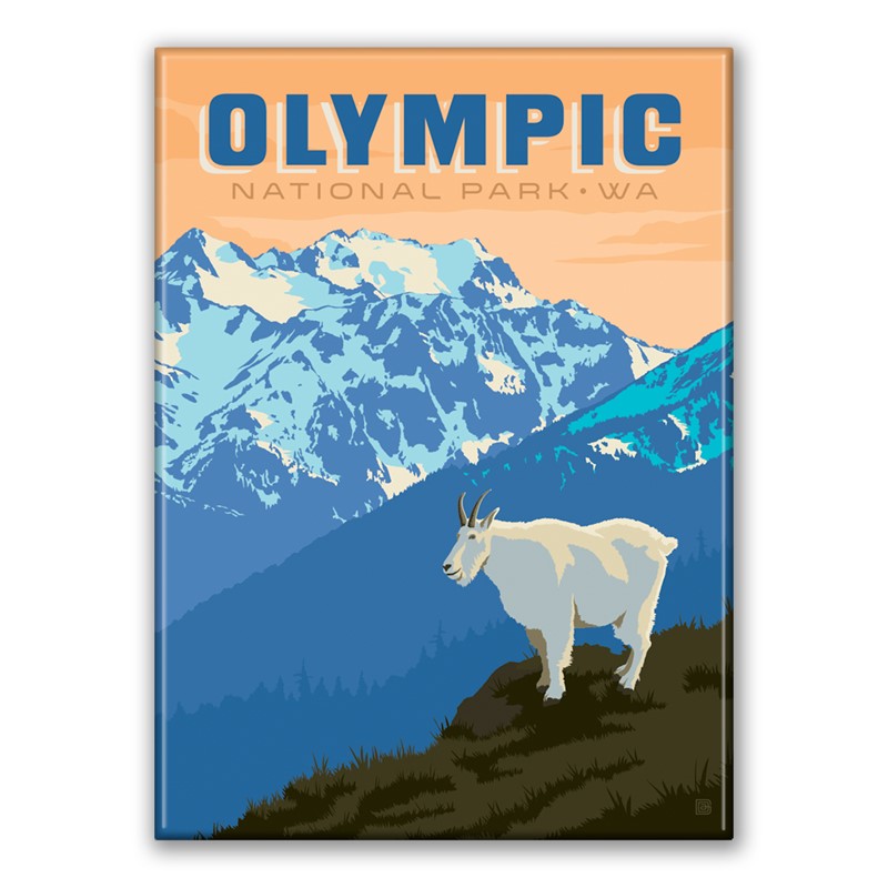 Olympic NP Mountain Goat Magnet | American Made Magnet