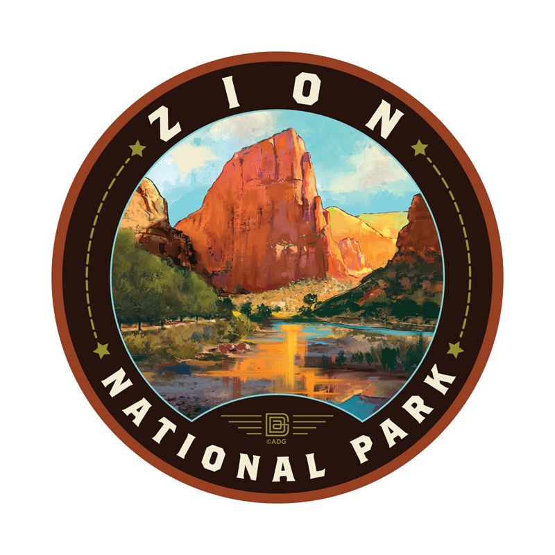 Zion NP Virgin River Valley Circle Sticker| Made in the USA