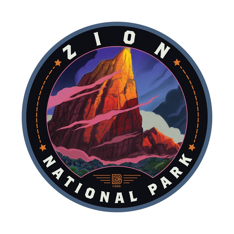 Zion NP Golden Hour Circle Sticker| Made in the USA