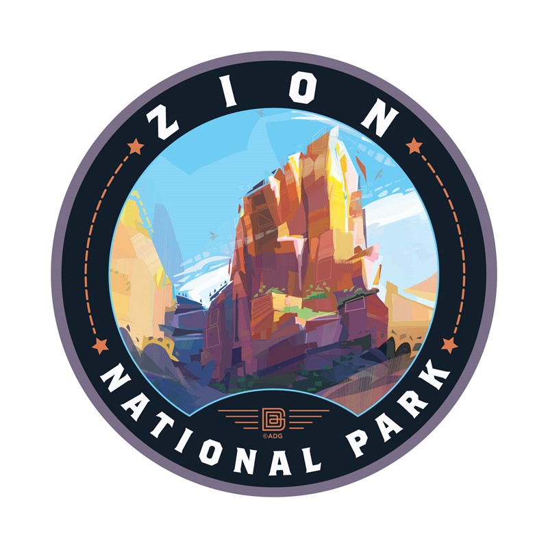 Zion NP Angles Landing Modern Circle Sticker| Made in the USA