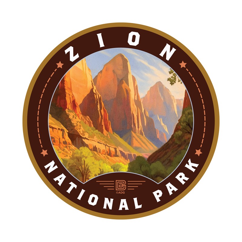 Zion NP Pronghorn Antelopes Circle Sticker| Made in the USA