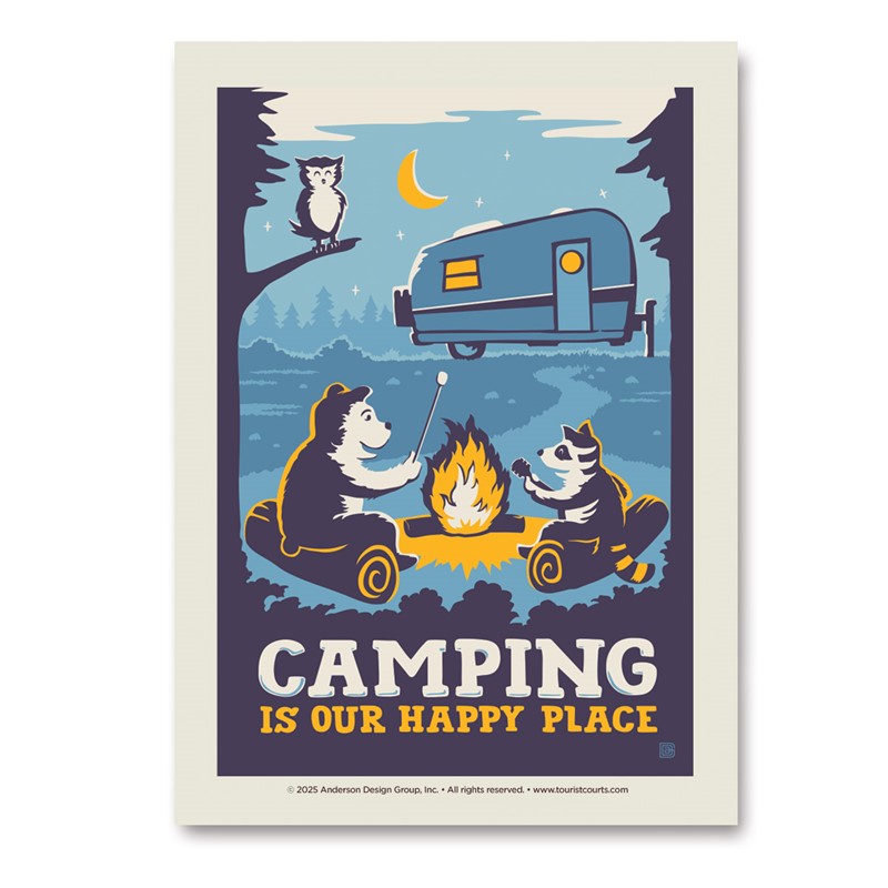 Camping is Our Happy Place Vert Sticker | Vertical Sticker