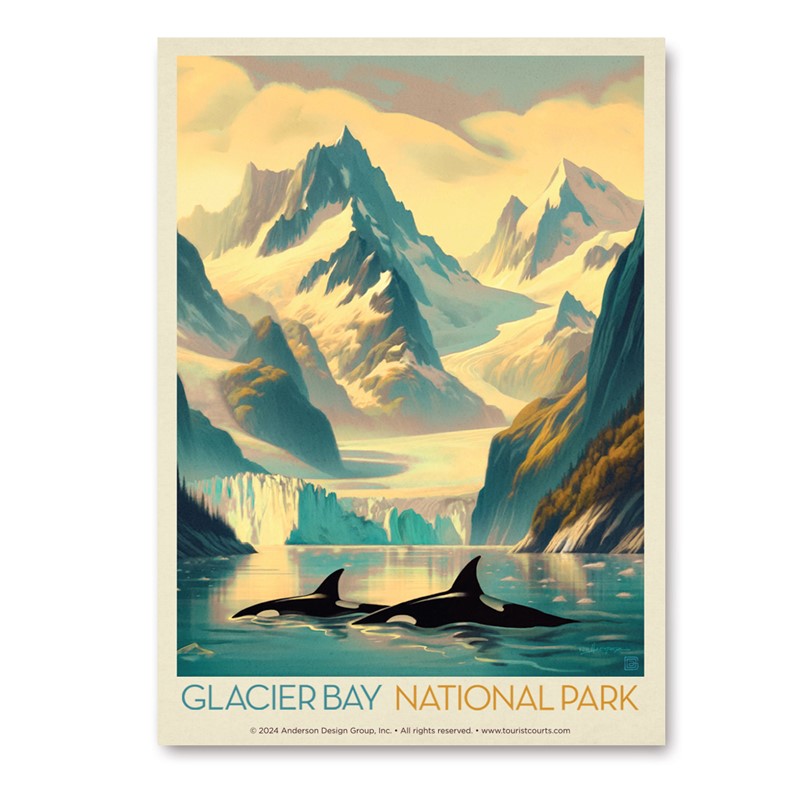 Glacier Bay NP Gliding Orcas| Vertical Sticker