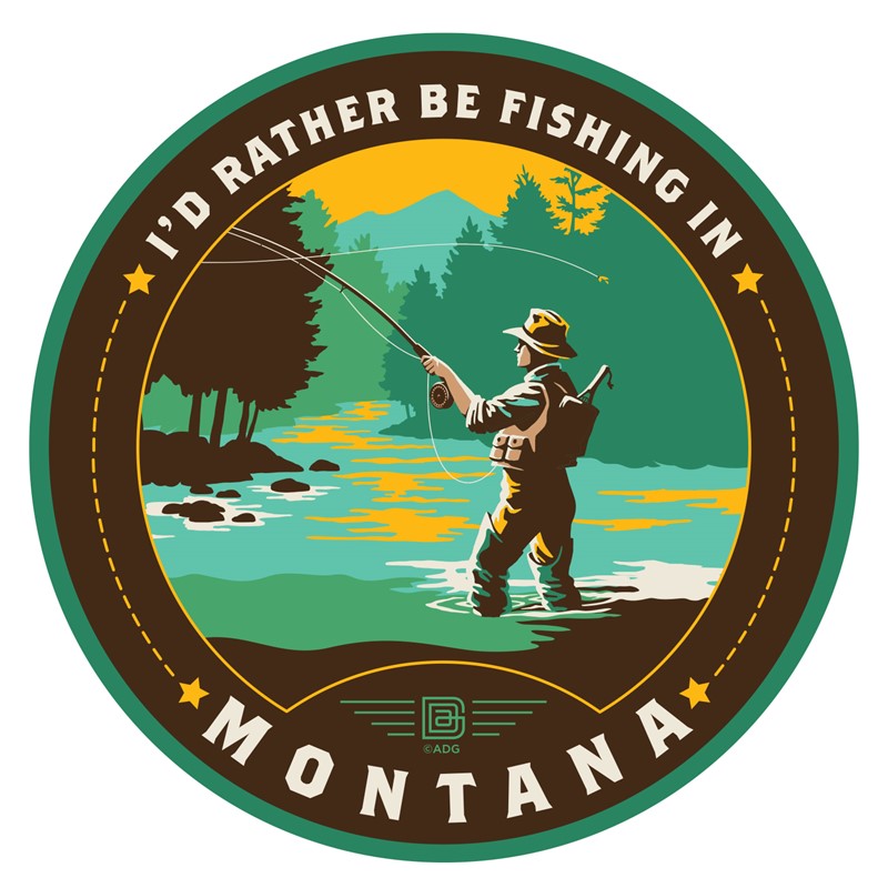Montana Fly Fishing Circle Sticker| American Made