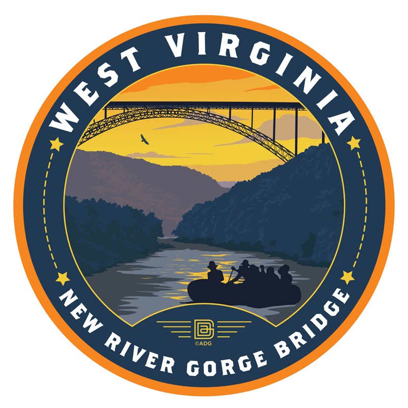 New River Gorge NP Circle Sticker | Circle Sticker