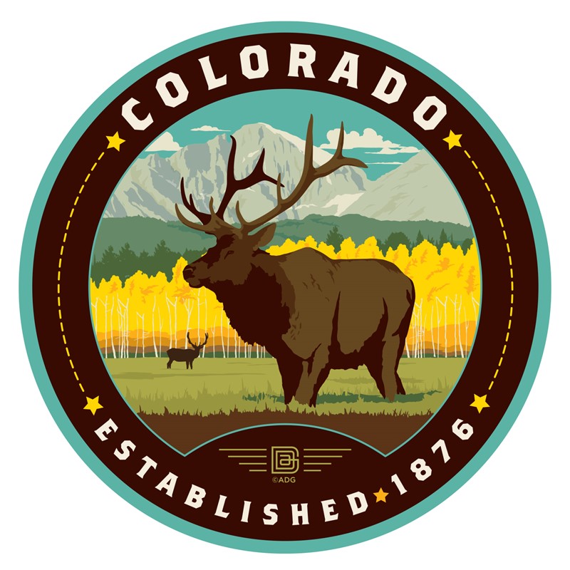Colorado Elk | Circle Sticker