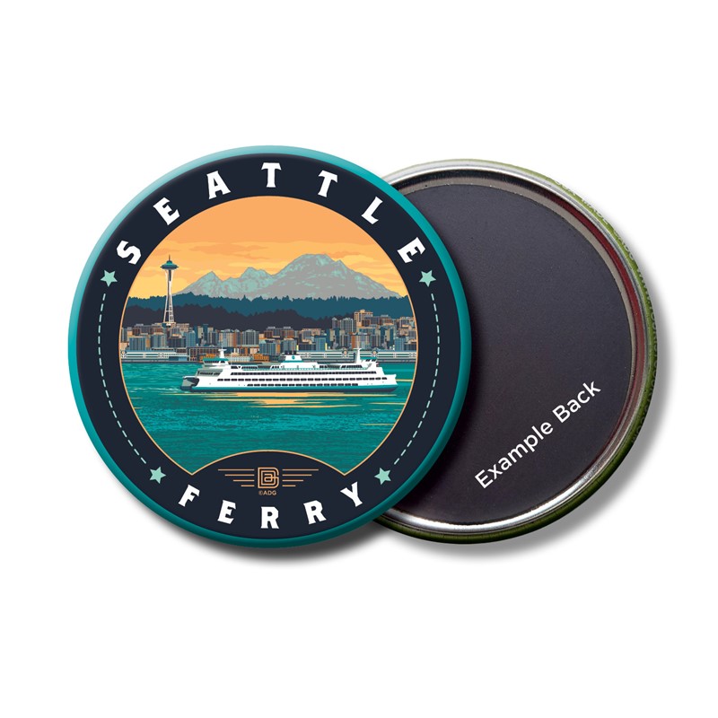 Seattle Ferry Circle Magnet| Made in the USA