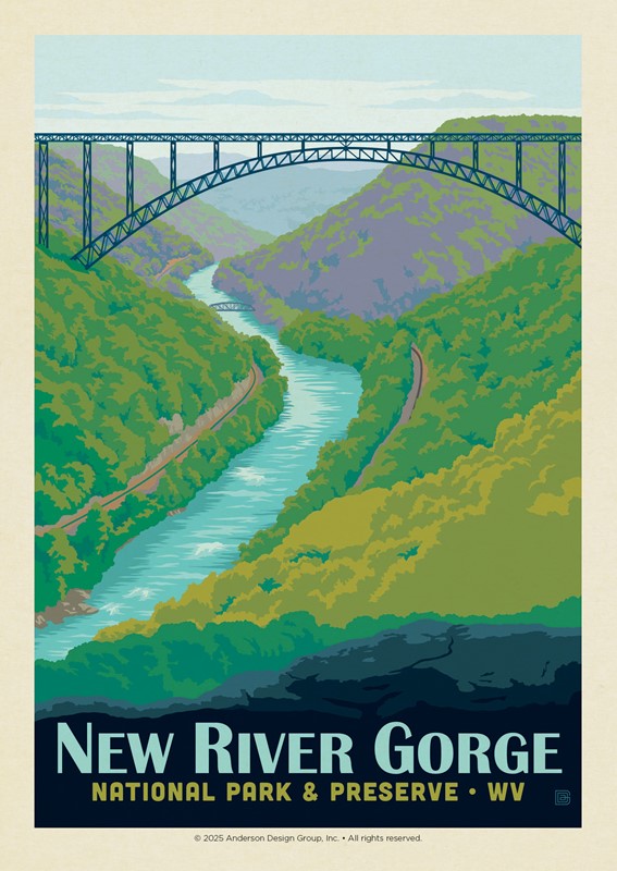 New River Gorge NP and Preserve Landscape Postcard | USA Made