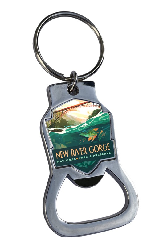 New River Gorge NP& Preserve Fish Emblem BO Key Ring| American Made