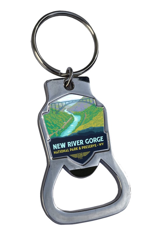 New River Gorge NP& Preserve Landscape Emblem BO Key Ring| American Made