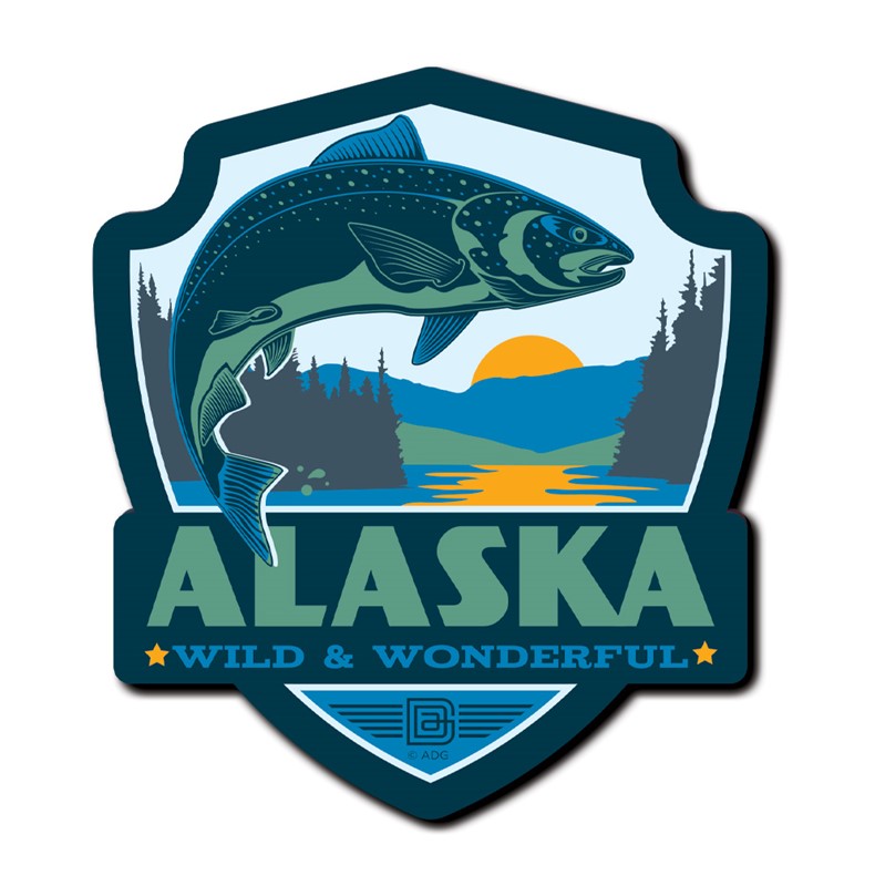Alaska Salmon Wood Magnet| American Made