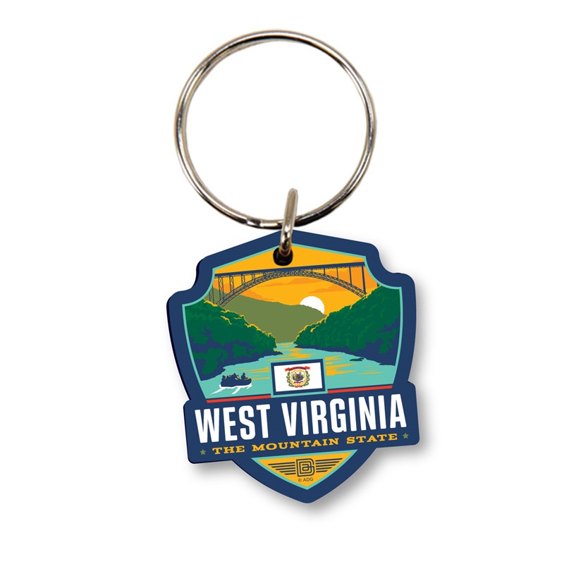 West Virginia State Pride Emblem Wood Key Ring | American Made