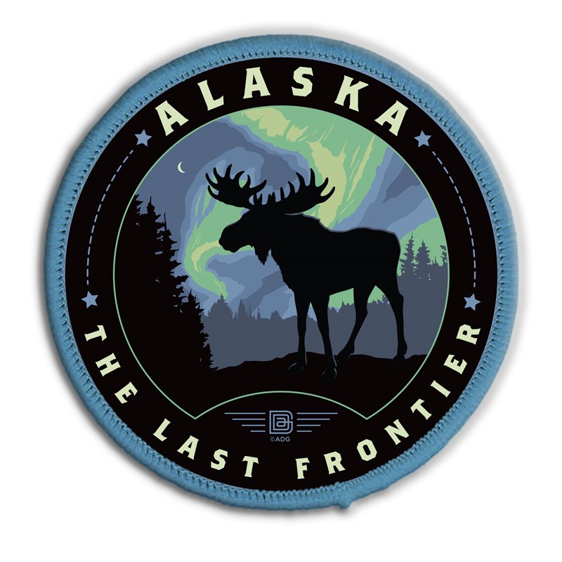 Alaska Northern Lights Circle Patch| Woven Patch