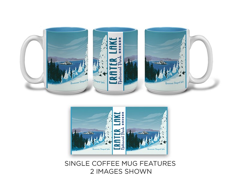 Crater Lake NP Deepest Lake Light Blue Mug| American Made